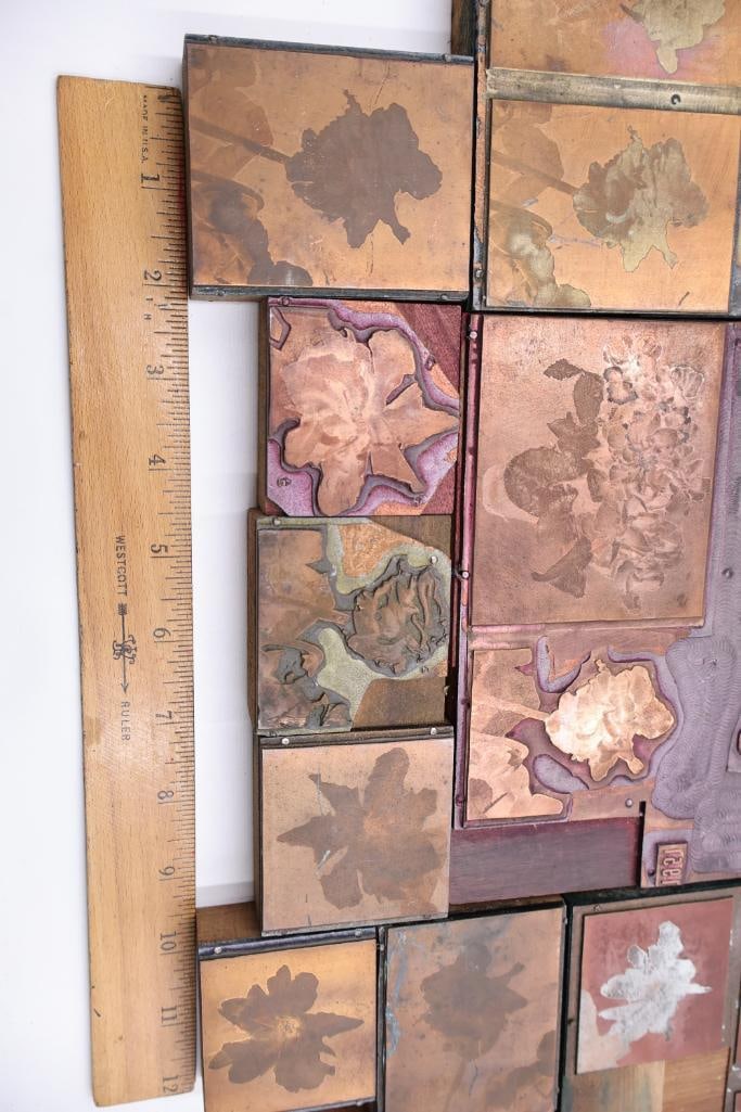vintage collection of printing press plates or letterpress blocks - 5