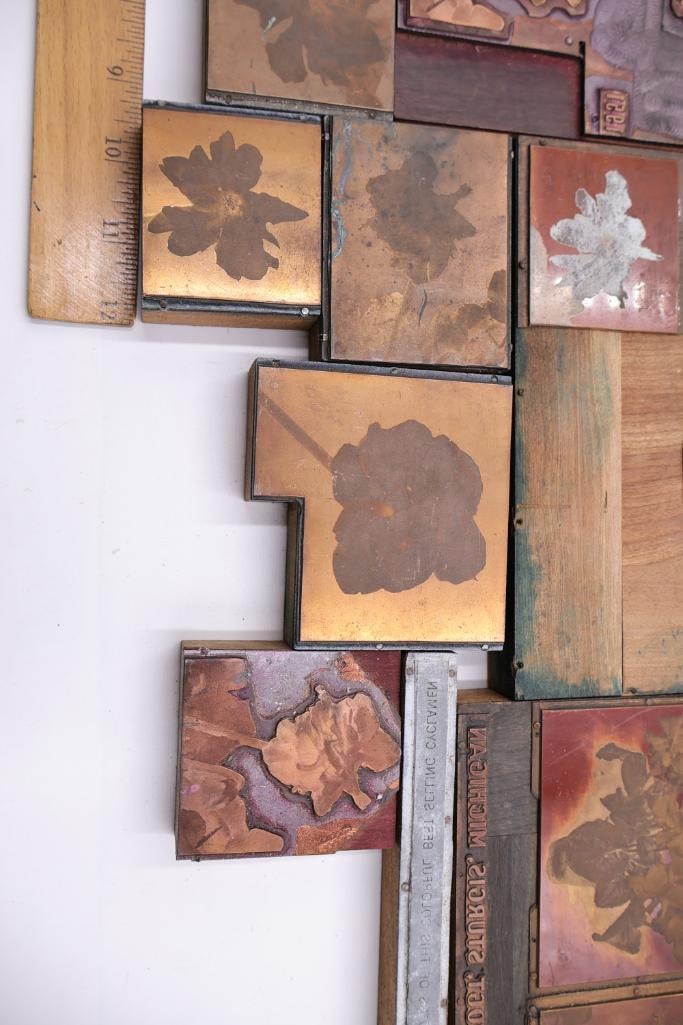 vintage collection of printing press plates or letterpress blocks - 6