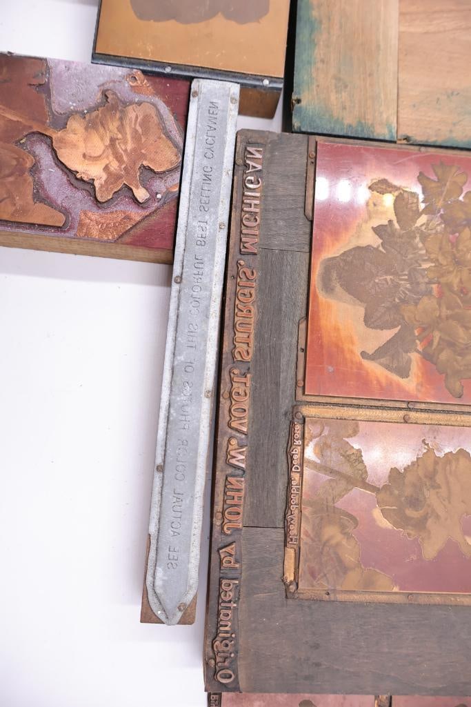 vintage collection of printing press plates or letterpress blocks - 7