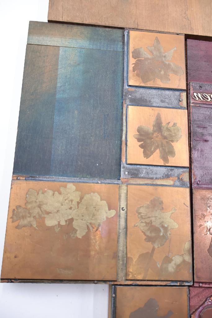 vintage collection of printing press plates or letterpress blocks - 8
