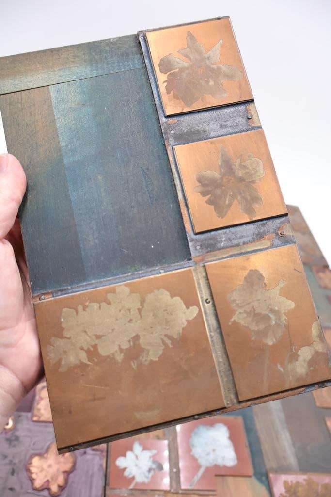 vintage collection of printing press plates or letterpress blocks - 9