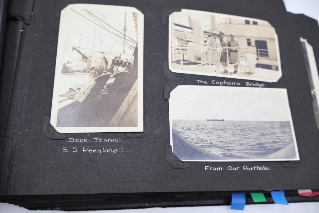Vintage European Travel Photograph Albums Featuring Paris, Ocean Liner & Family Snapshots - 3