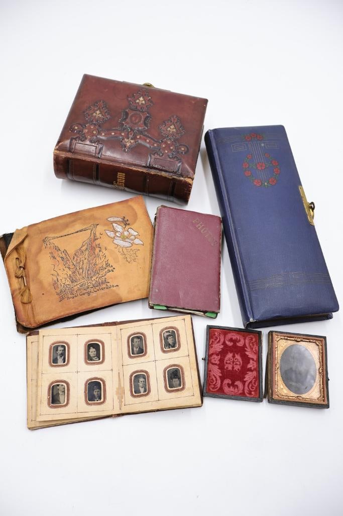 Lot of Antique 19th & Early 20th Century Photo Albums & Daguerreotype/Tintype Case - 2