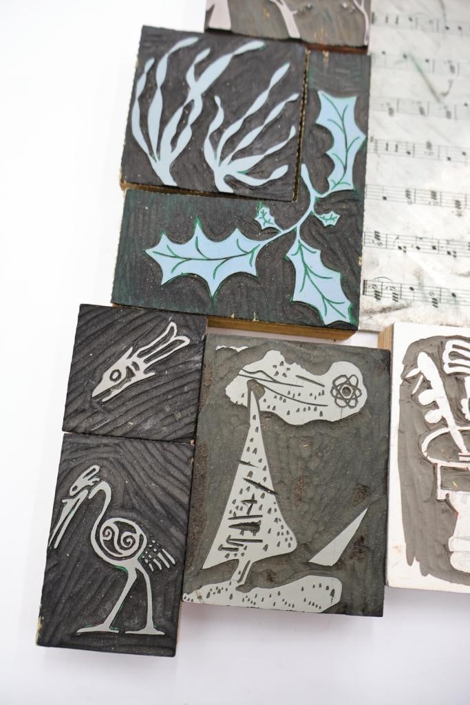 Collection of Vintage Printing Blocks, Music Plates & Letterpress Printing Accessories - 8