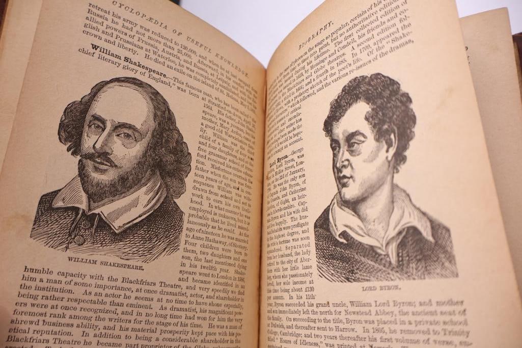 Antique Reference & Encyclopedia Hardcover Books - 8