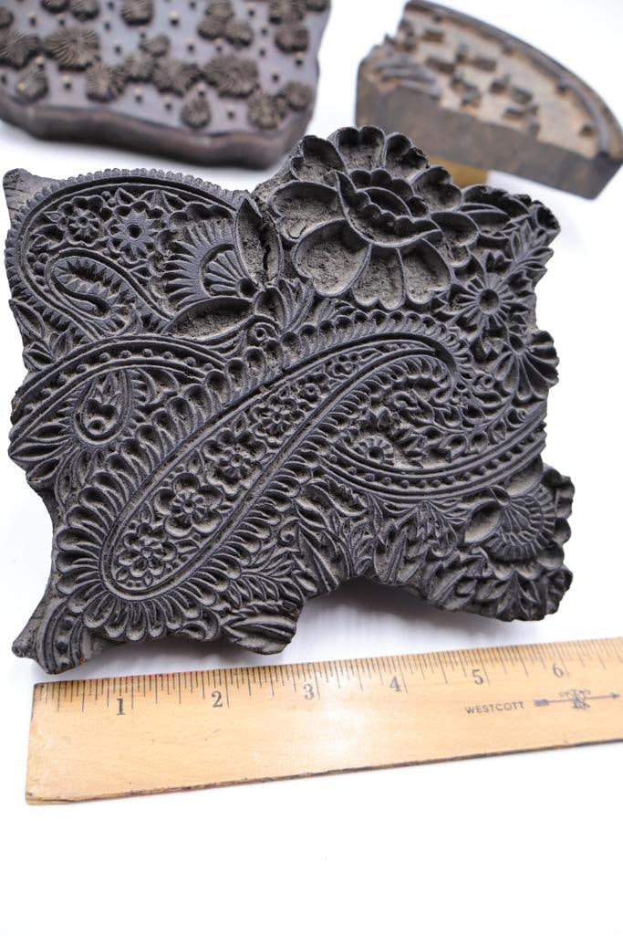 Hand-carved wooden textile printing blocks - 16