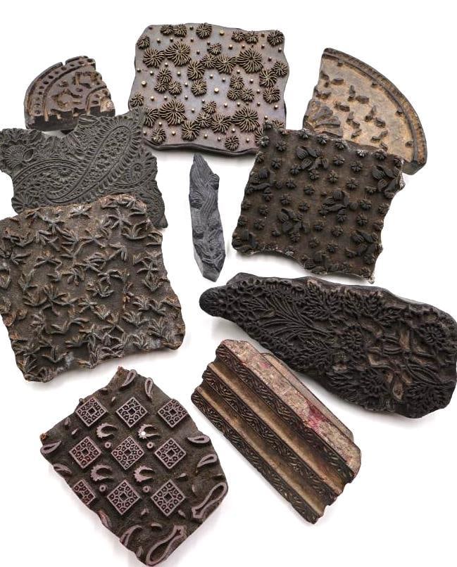 Hand-carved wooden textile printing blocks (1 of 20)