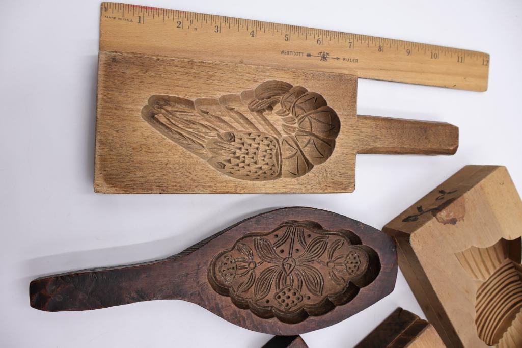 Antique, hand-carved wooden molds - 11