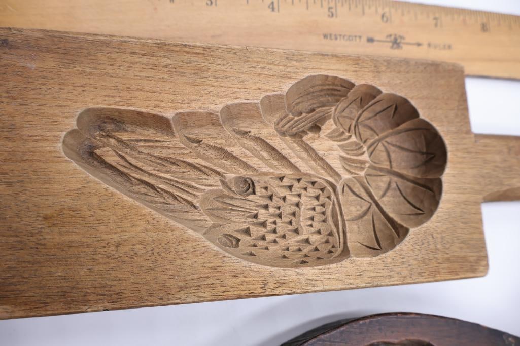 Antique, hand-carved wooden molds - 12
