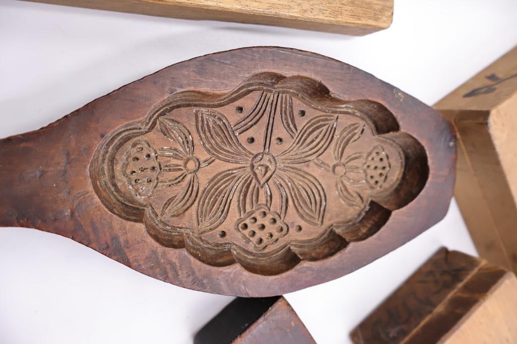 Antique, hand-carved wooden molds - 13
