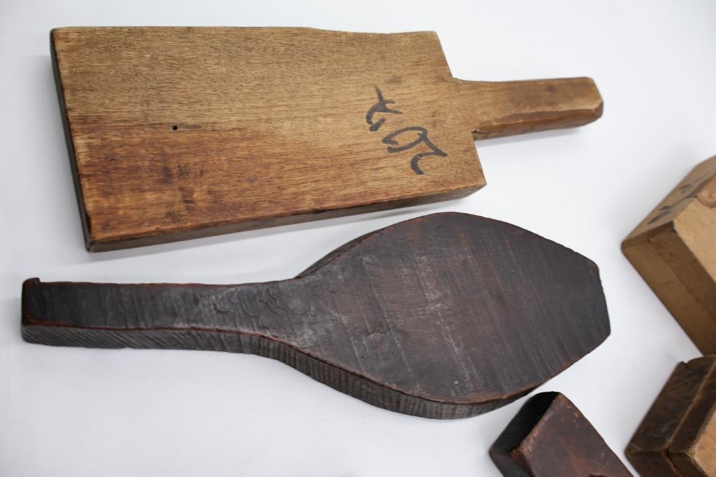 Antique, hand-carved wooden molds - 14