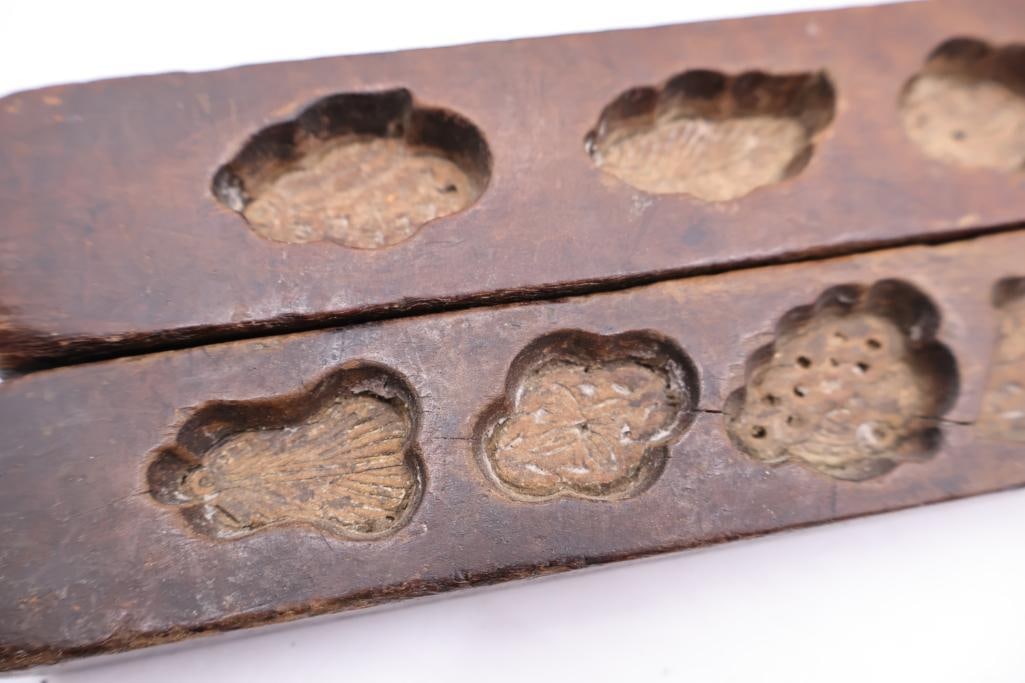 Antique, hand-carved wooden molds - 16