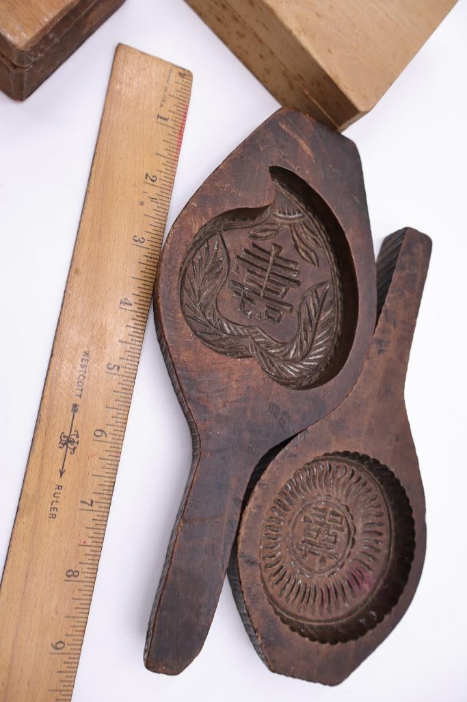 Antique, hand-carved wooden molds - 18