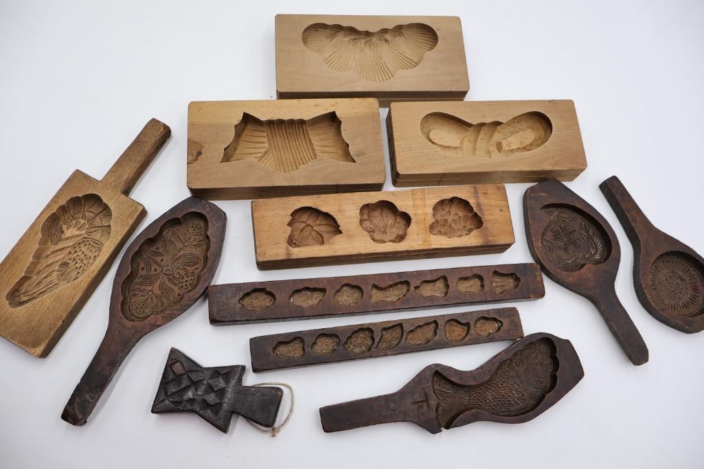 Antique, hand-carved wooden molds - 2