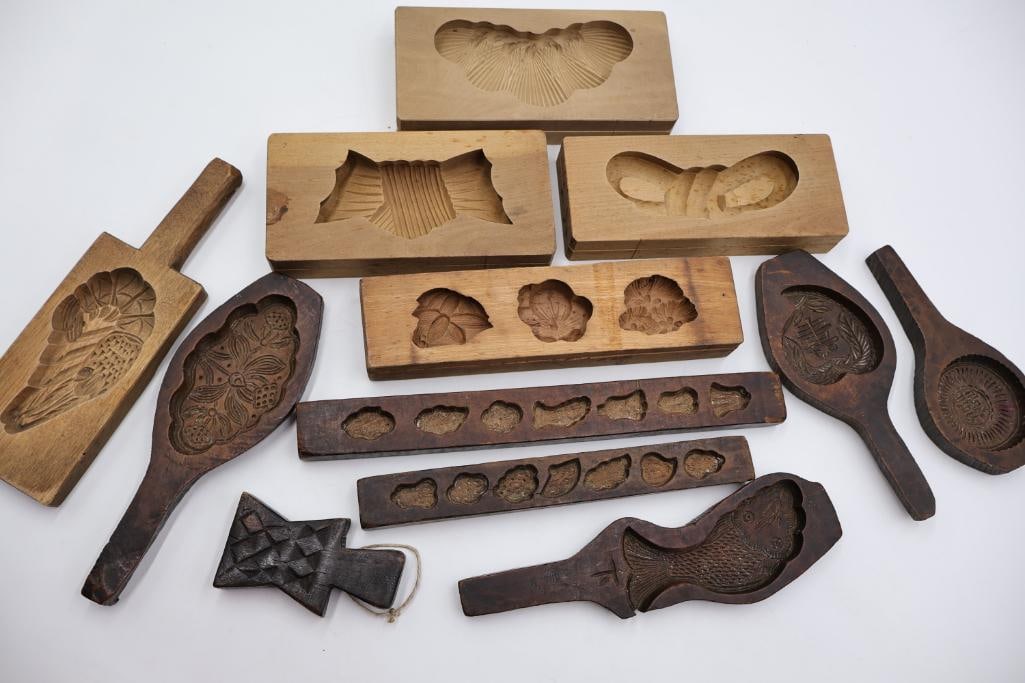 Antique, hand-carved wooden molds - 3