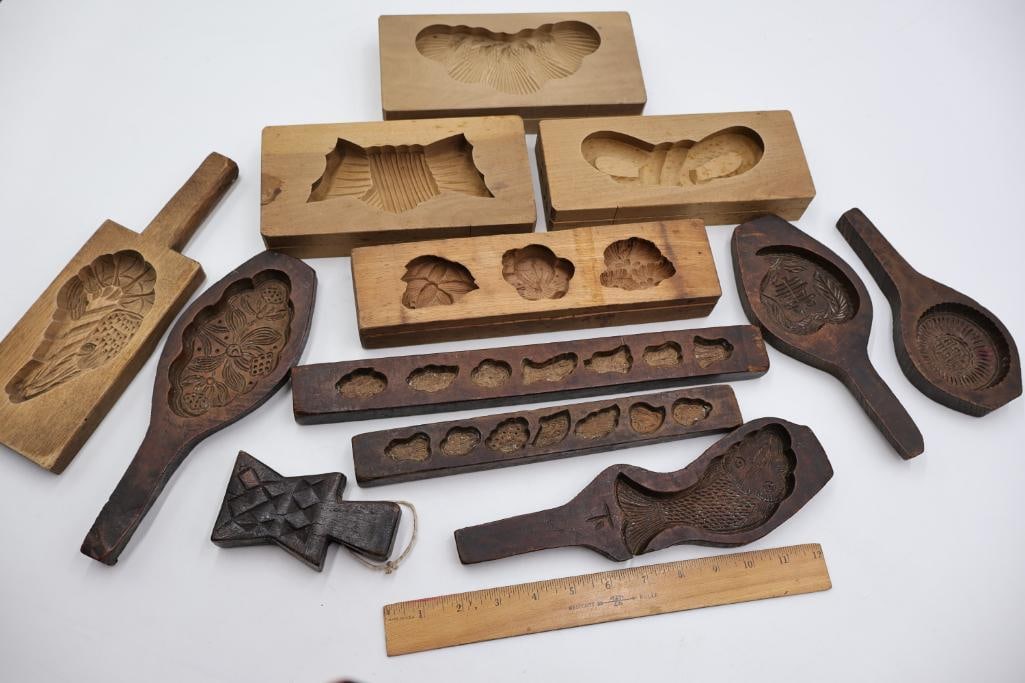 Antique, hand-carved wooden molds - 4