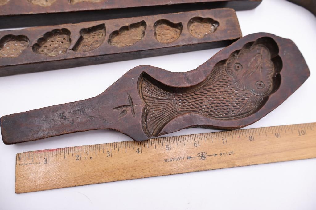 Antique, hand-carved wooden molds - 5