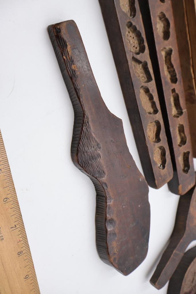 Antique, hand-carved wooden molds - 8