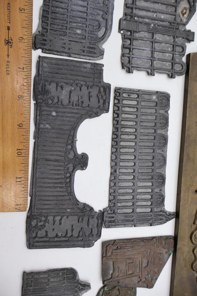 Collection of vintage metal printer blocks and letterpress plates - 6