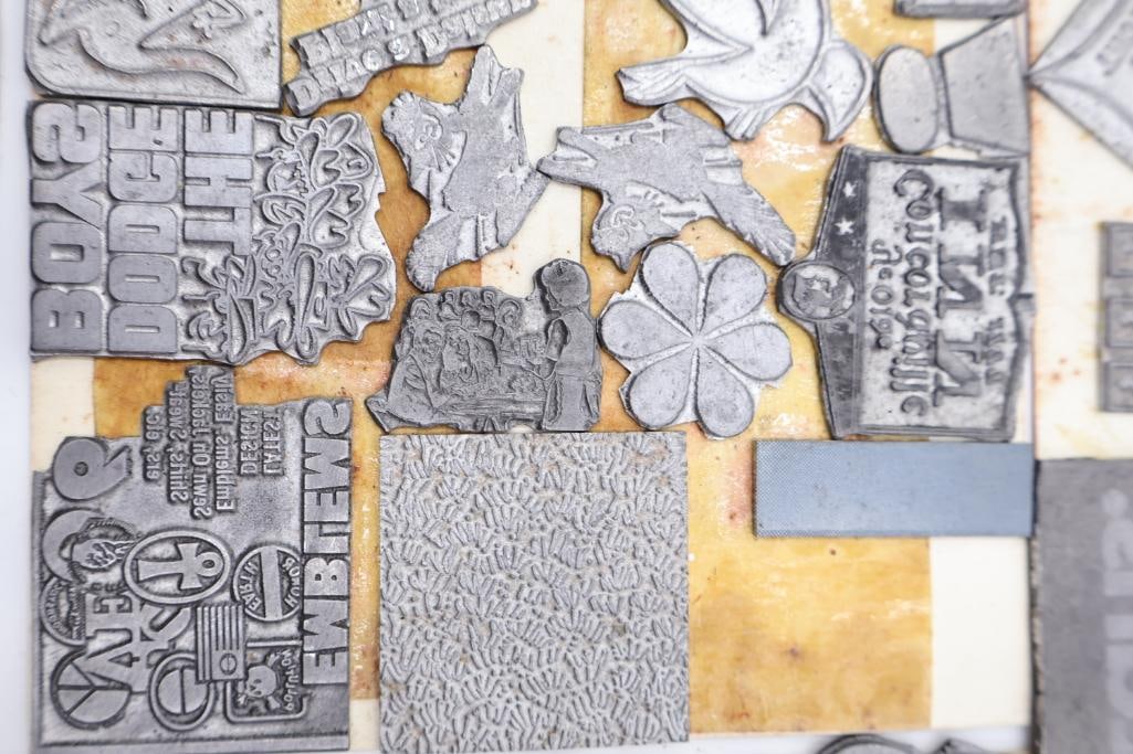Large Collection of Vintage Printing Blocks, Letterpress Type & Advertising Cuts - 11