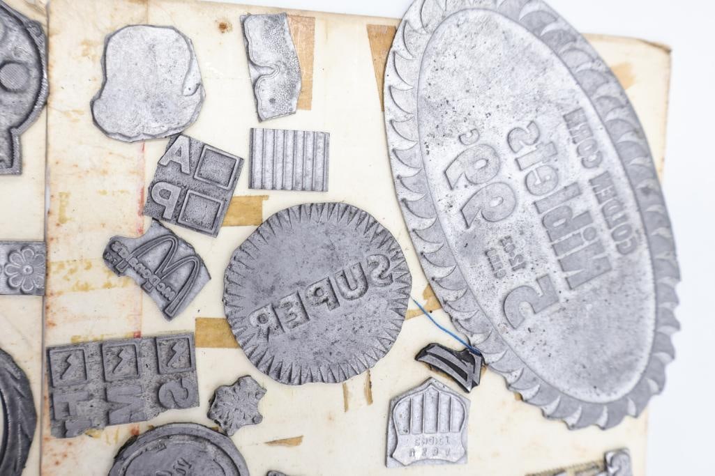 Large Collection of Vintage Printing Blocks, Letterpress Type & Advertising Cuts - 12