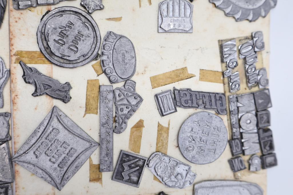 Large Collection of Vintage Printing Blocks, Letterpress Type & Advertising Cuts - 13