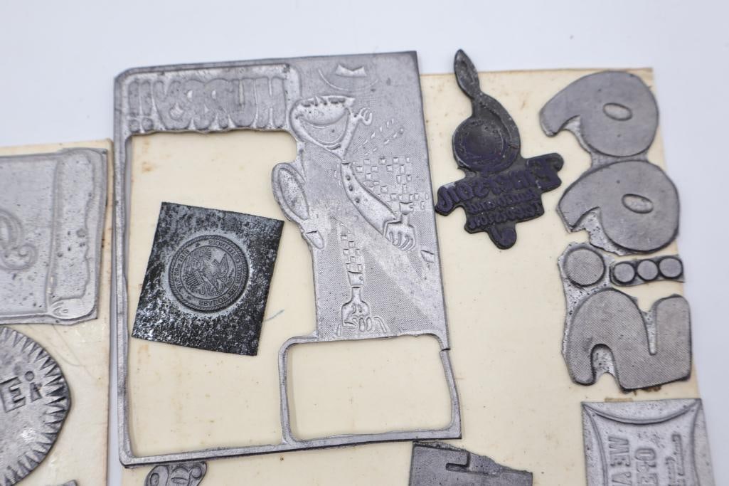 Large Collection of Vintage Printing Blocks, Letterpress Type & Advertising Cuts - 17