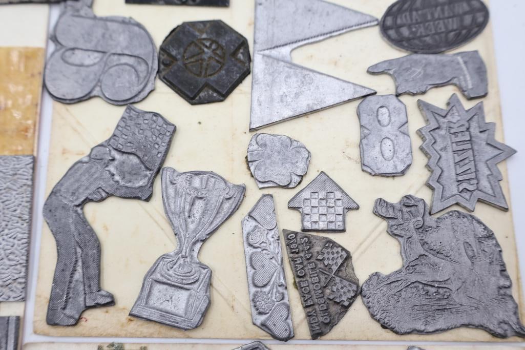 Large Collection of Vintage Printing Blocks, Letterpress Type & Advertising Cuts - 19