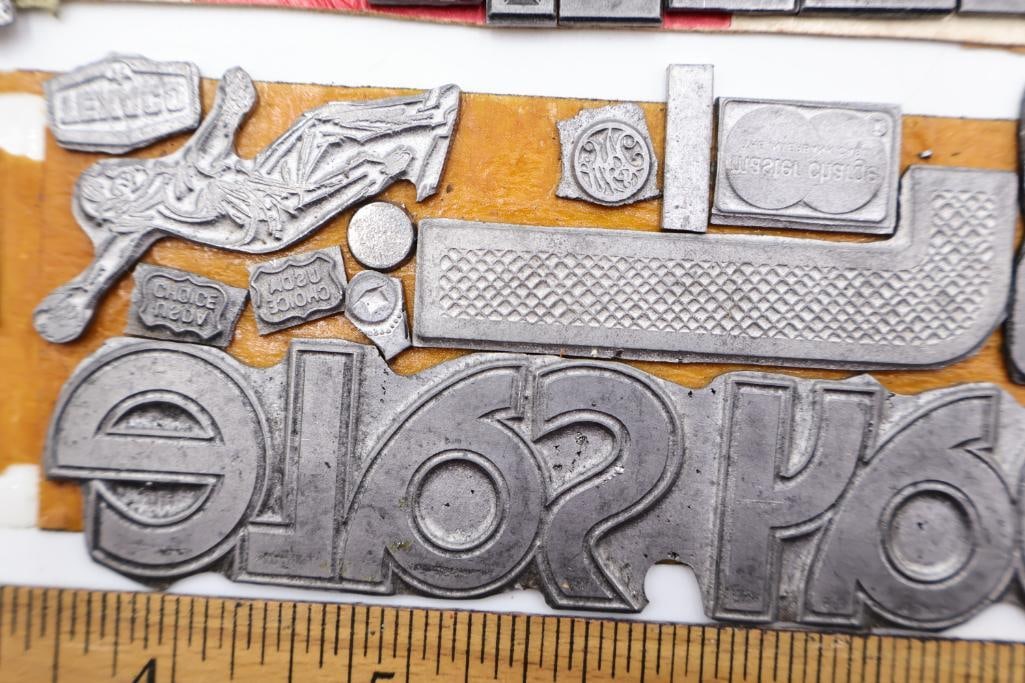Large Collection of Vintage Printing Blocks, Letterpress Type & Advertising Cuts - 4