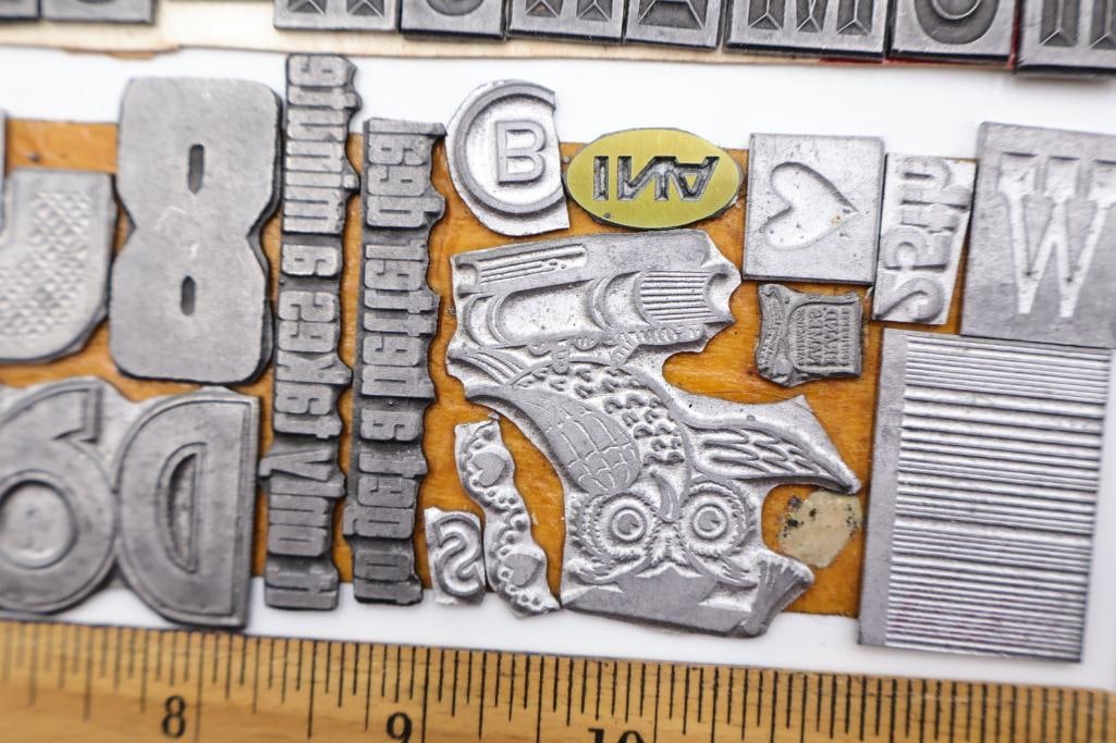 Large Collection of Vintage Printing Blocks, Letterpress Type & Advertising Cuts - 5