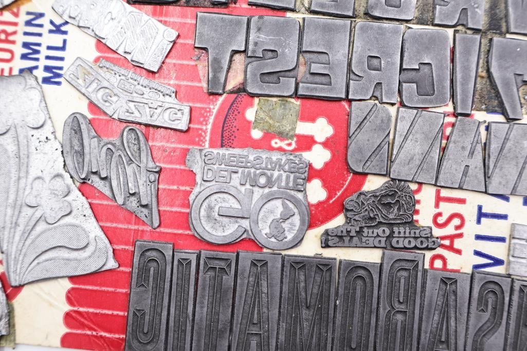 Large Collection of Vintage Printing Blocks, Letterpress Type & Advertising Cuts - 7