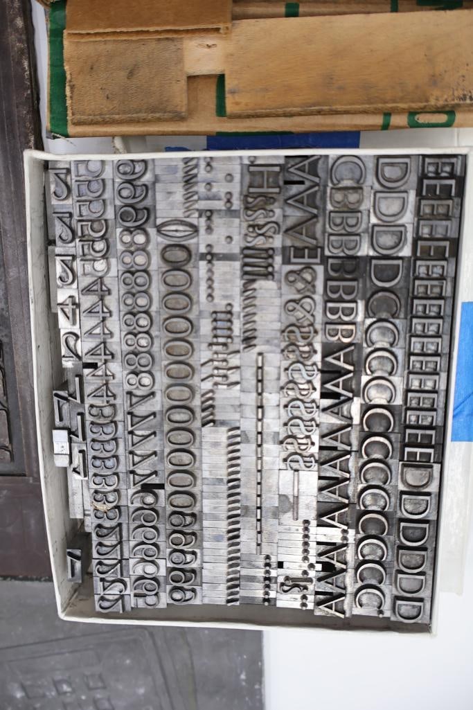 Large Antique Letterpress Printing Lot Metal Type, Printing Plates & Decorative Blocks - 5