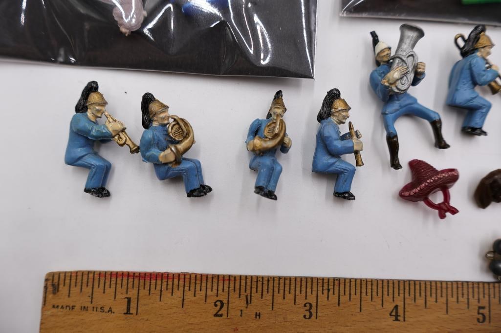 Vintage Plastic Toy Figures, Miniature Band Musicians & Novelty Charms Collection - 3