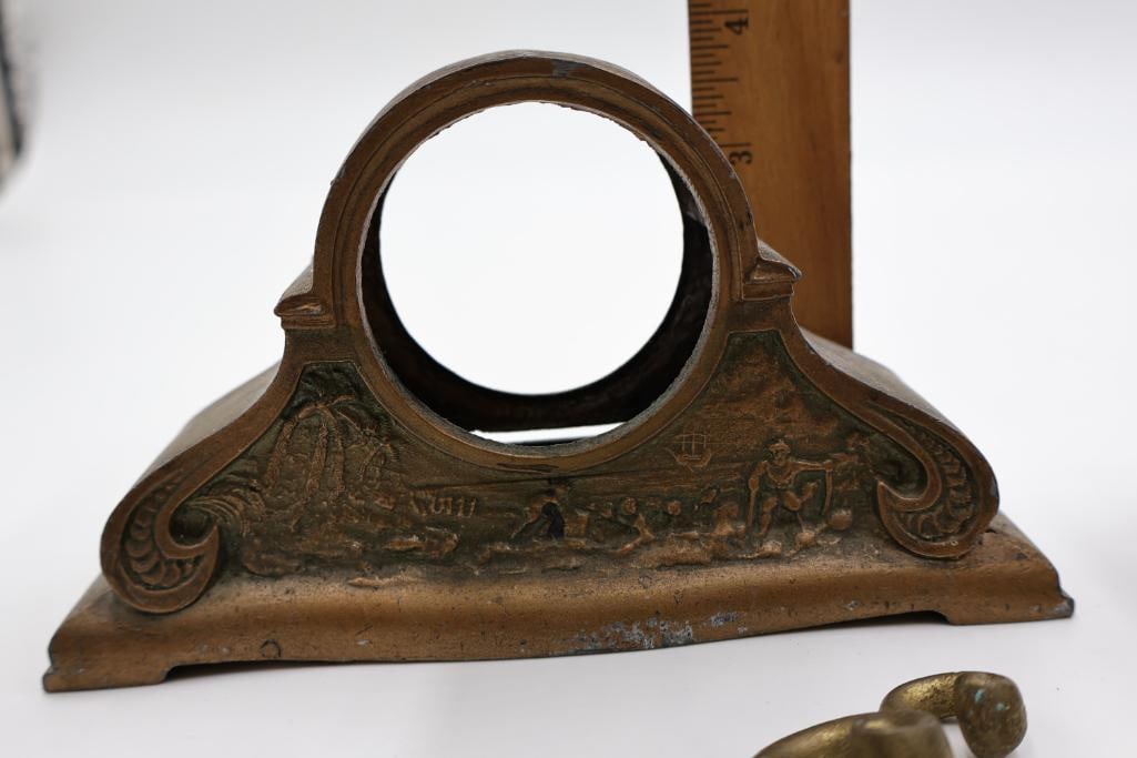 Collection of Antique Brass & Cast Iron Hardware, Escutcheons & Furniture Parts - 11
