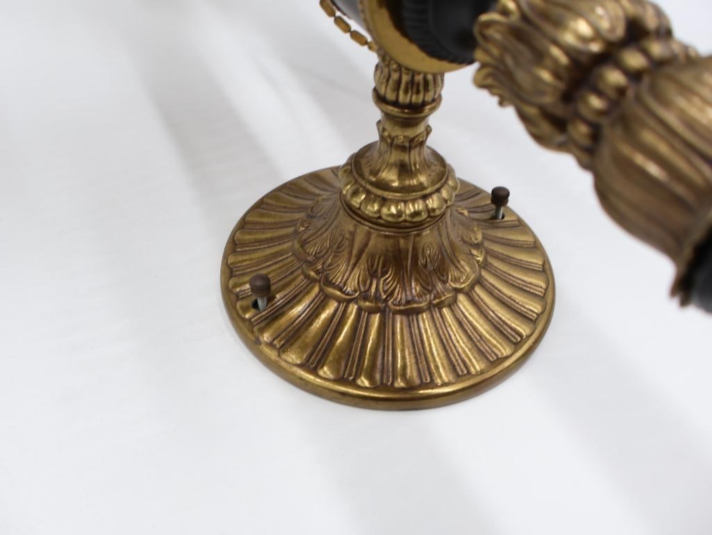 Vintage Hollywood Regency Three-Light Wall Sconce with Textured Globe Shades - 5