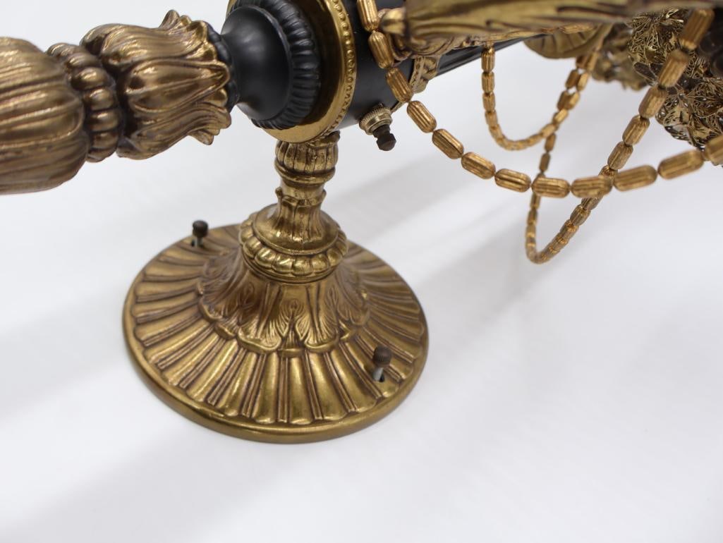 Vintage Hollywood Regency Three-Light Wall Sconce with Textured Globe Shades - 8