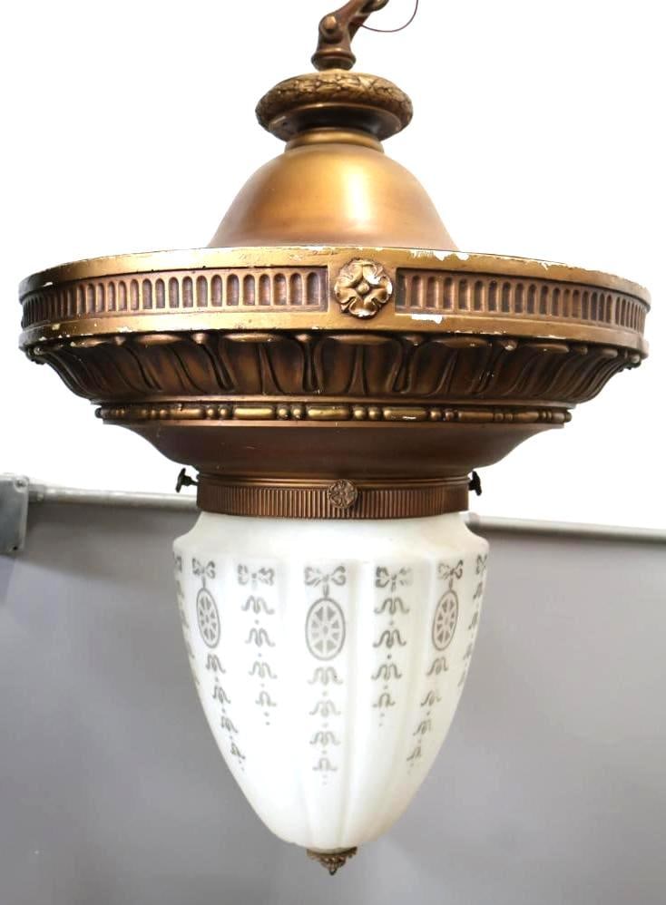 Historical Neoclassical Pendant Light from Original Salem Library Location (1 of 15)