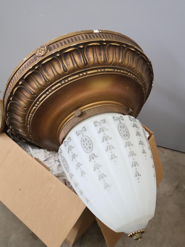 Historical Neoclassical Pendant Light from Original Salem Library Location - 3