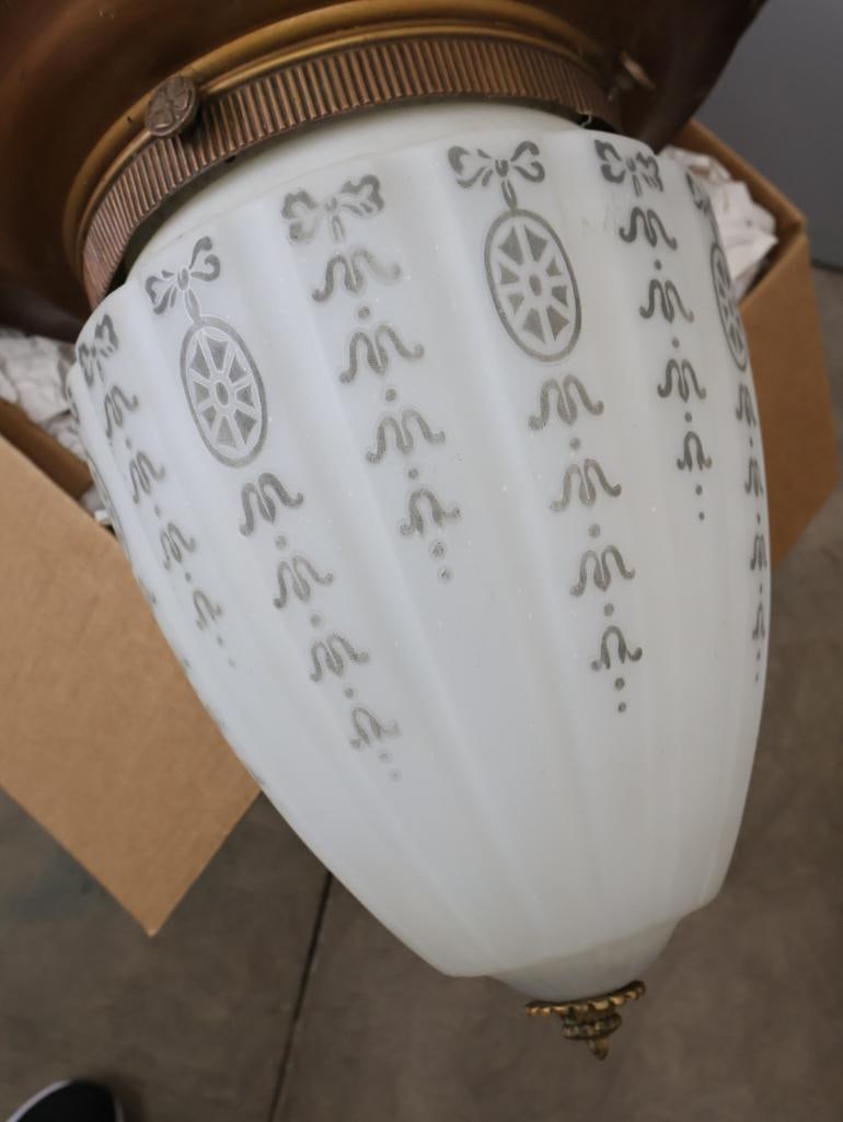 Historical Neoclassical Pendant Light from Original Salem Library Location - 4