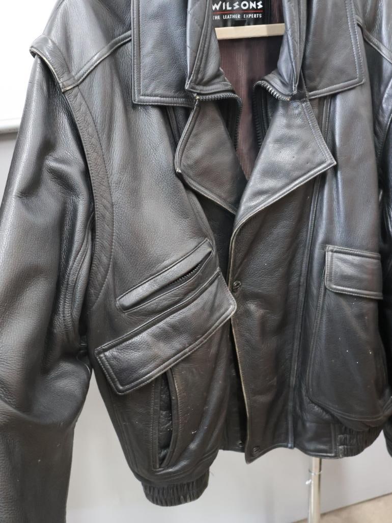 Wilsons Black Leather Bomber Style Jacket - 3