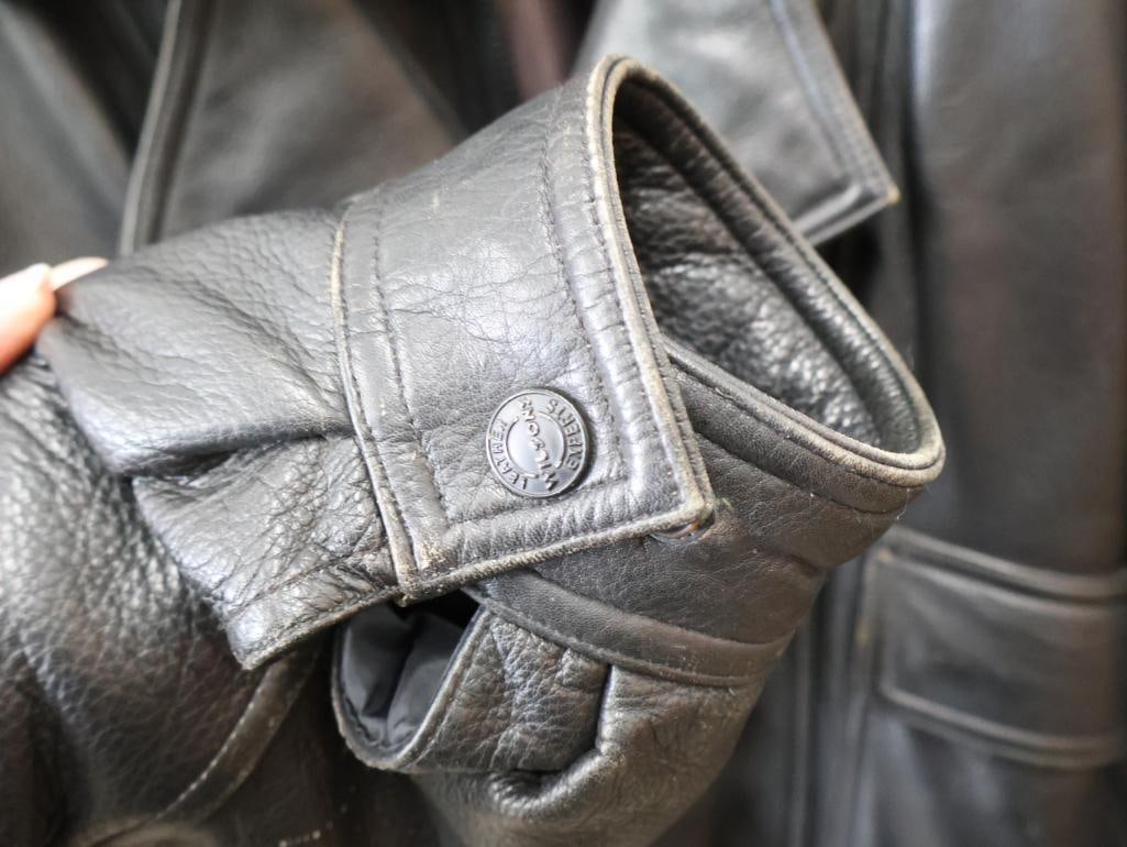 Wilsons Black Leather Bomber Style Jacket - 4