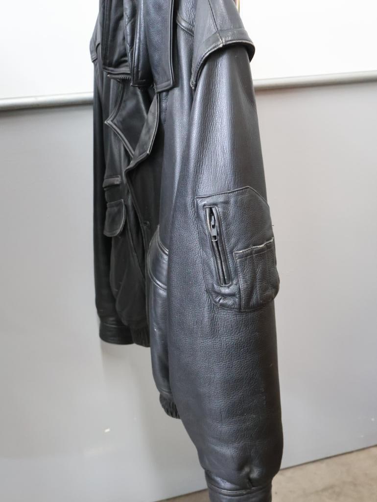 Wilsons Black Leather Bomber Style Jacket - 5