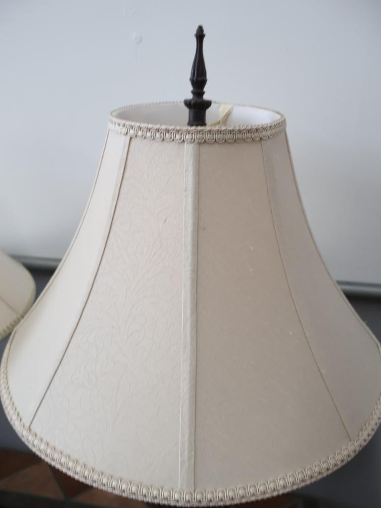 Decorative Tile Top Console Table with Matching Table Lamps - 10
