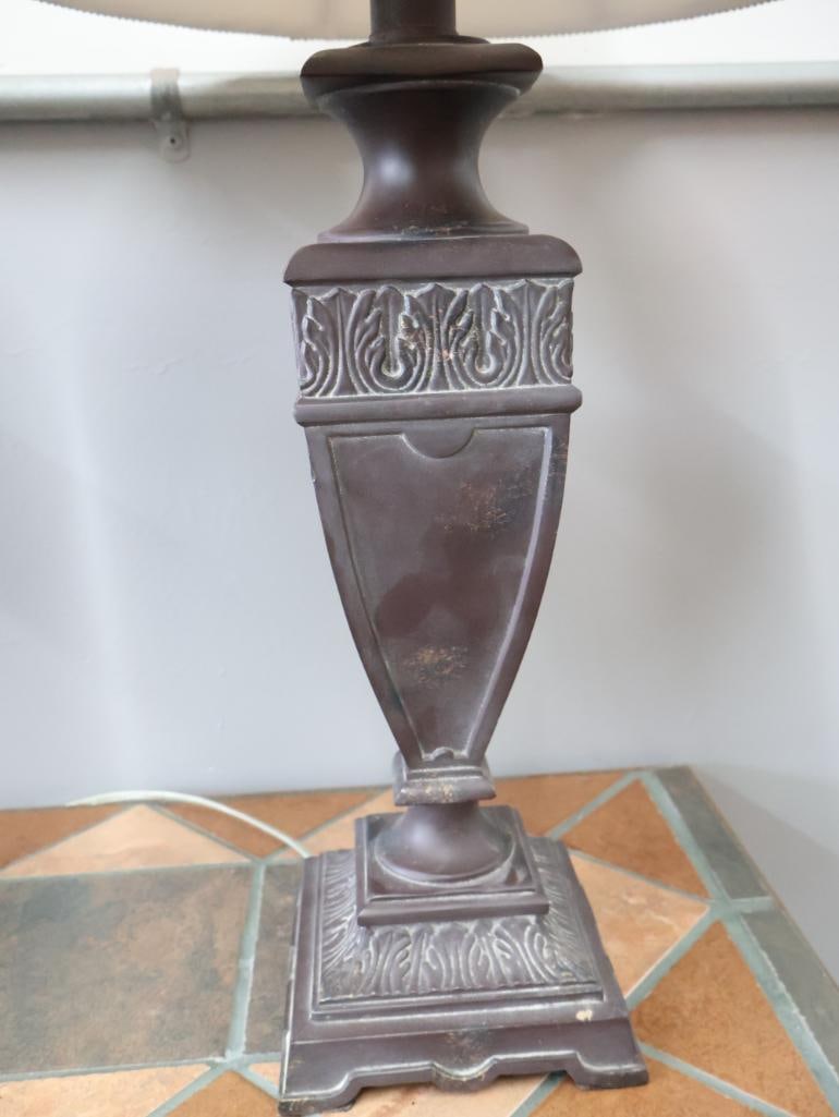 Decorative Tile Top Console Table with Matching Table Lamps - 8