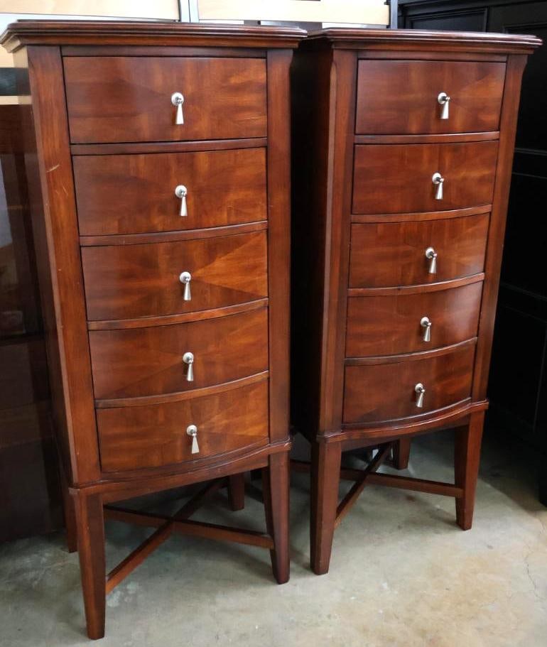 Pair of Contemporary Cherry Finish Five-Drawer Lingerie Chests (1 of 12)