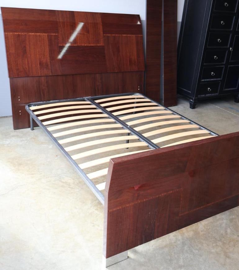 Contemporary Wood Platform Bed Frame with Slat Support - 2
