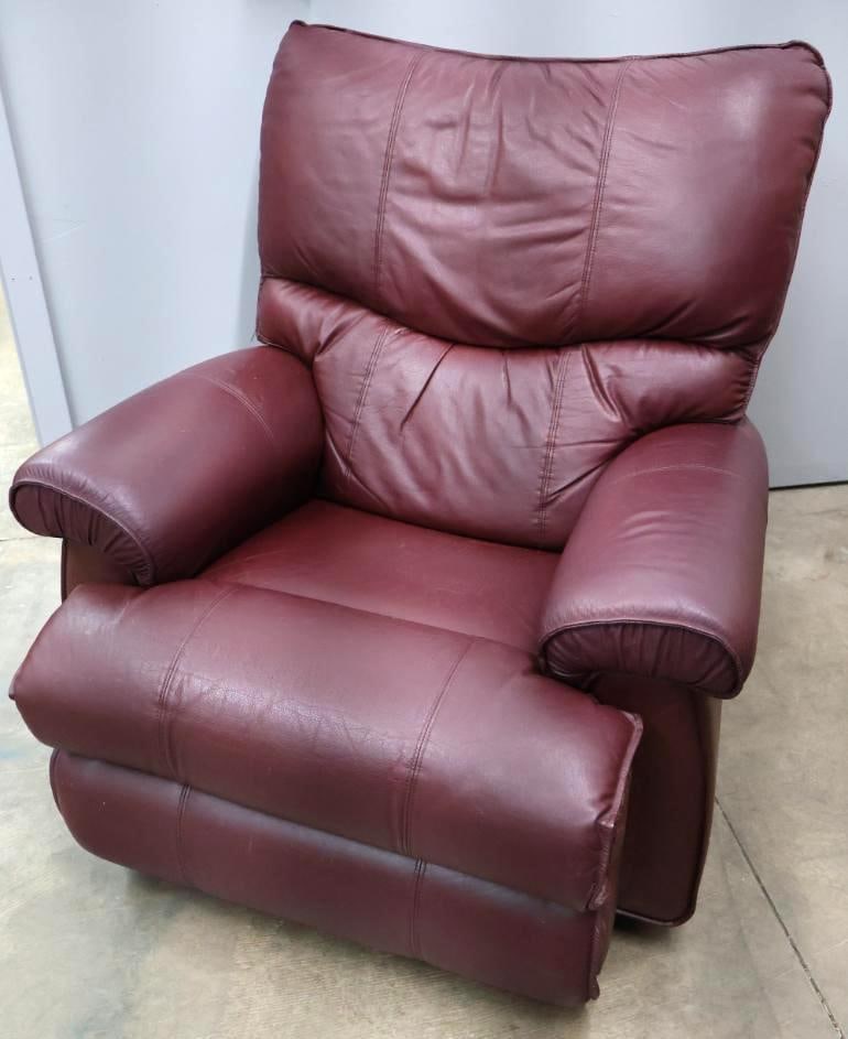 La-Z-Boy Burgundy Leather Recliner Chair (1 of 11)
