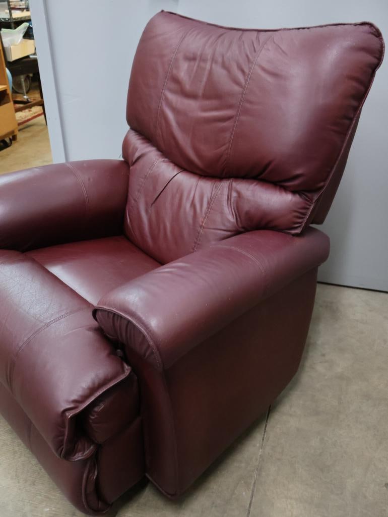 La-Z-Boy Burgundy Leather Recliner Chair - 2