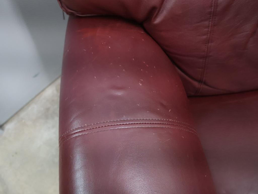 La-Z-Boy Burgundy Leather Recliner Chair - 4