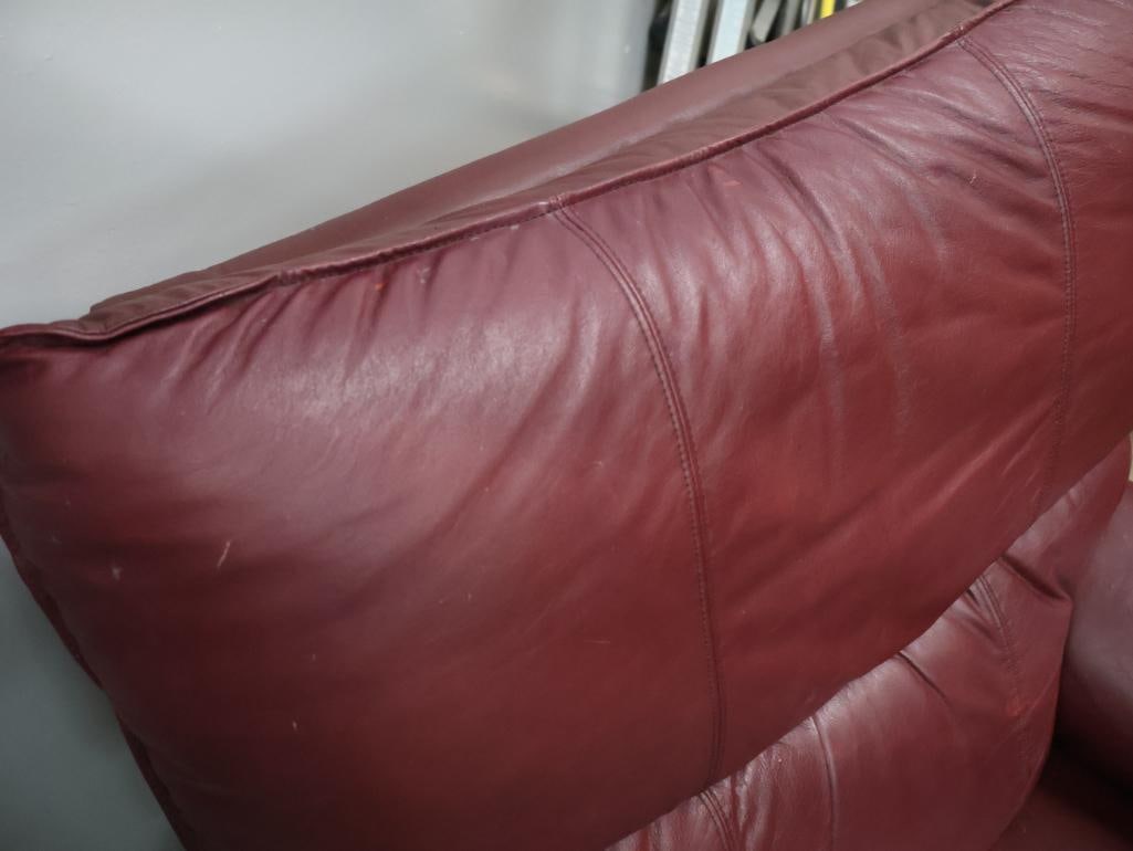La-Z-Boy Burgundy Leather Recliner Chair - 6